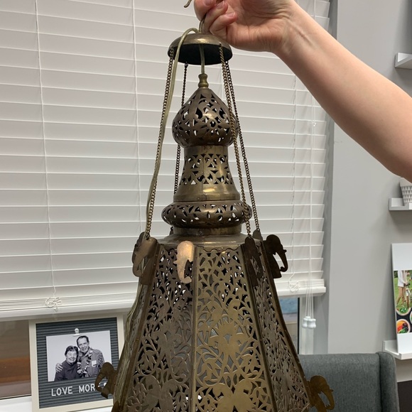 Vintage Brass Moorish Lantern - Picture 3 of 4